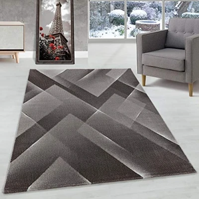 Abbildung von Carpettex Designteppich Abstrakt Design, Rechteckig, Höhe: 9 mm, Kurzflor Teppich Design Braun Wohnzimmer