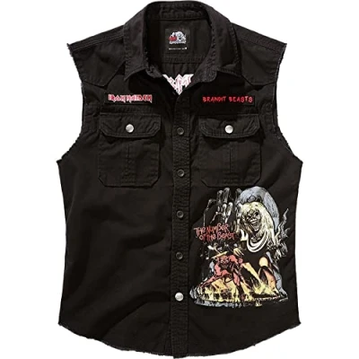 Abbildung von Brandit Herren Iron Maiden Vintage Shirt Sleeveless NOTB Hemd, Black, 7XL