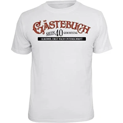 Abbildung von RAHMENLOS® T Shirt Gästebuch als Geschenk zum 40. Geburtstag
