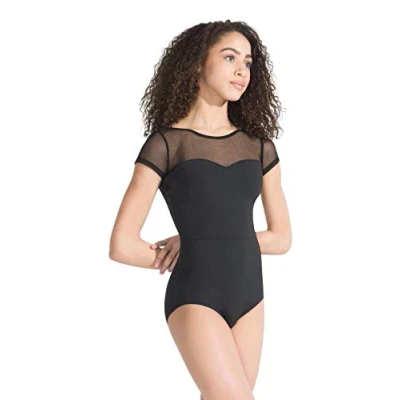 Abbildung von Capezio 126 Meryl Mesh Joke Kurzarm Trikot Lycra Schwarz, Größe L