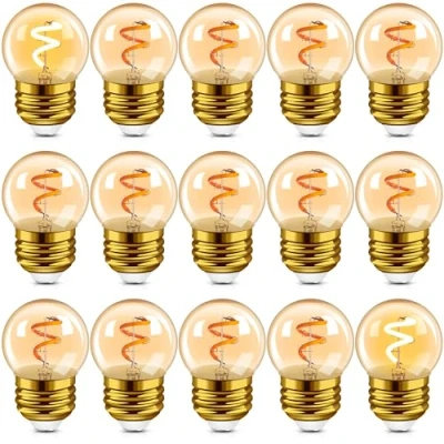 Abbildung von Hcnew G40 E27 LED Retro Edison Glühlampe Mini Globe 1W Spiralfilament Licht (15 pack)