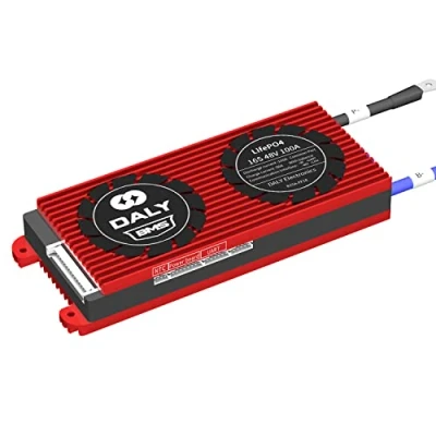 Abbildung von DALY Smart BMS LiFePO4 16S 48V 100A Bluetooth PCB Battery Protection Board Batteriemanagementsystem mit Ausgleichskabeln und drahtlosem Modul für Lithium Eisen Phosphat