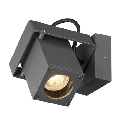 Abbildung von SLV Wand und Deckenaufbauleuchte THEO BRACKET CW / Beleuchtung für Wände, Wege, Eingänge, LED Spot außen, Aufbau Leuchte Outdoor, Gartenlampe, Decken Strahler GU10 IP65 7.0W anthrazit