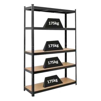 Abbildung von PROREGAL Schwerlastregal Ragnar für Gesamtlast 875kg Maße: 180x120x40 Schwarz, Kellerregal, Steckregal, Garagenregal, Lagerregal