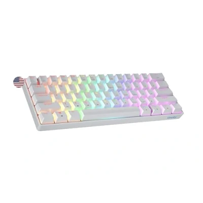 Abbildung von Geeky GK61 SE 60% Mechanische Gaming Tastatur 61 Tasten Multi Color RGB LED Hintergrundbeleuchtung für PC/Mac Gamer ANSI US Amerikanisches Layout (Weiß, Mechanical Black)