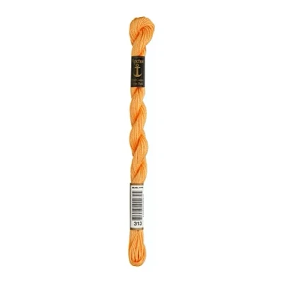 Abbildung von Anchor Perlgarn Stärke 5 4585000 00313 apricot Stickgarn, 100 % Baumwolle, 5g Strängchen