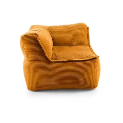 Abbildung von Lumaland Modulares Eckteil rechts Cord Reihe Indoor Sitzsack mit Softer Struktur, ideal Sofa Modulen &amp; zum Pouf Bean Bag Füllung für Wohnzimmer Co. 81x81x70 cm