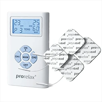 Abbildung von prorelax TENS EMS Gerät Duo Elektrostimulationsgerät, Massagegerät, Muskelaufbau, Natürliche Methode, 12 Stufen Timer