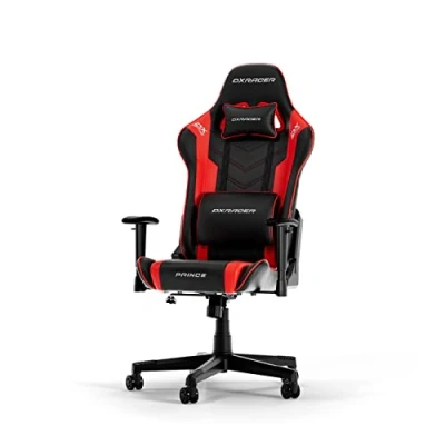 Abbildung von DXRacer PRINCE L Schwarz &amp; Rot PVC Leder das Orginal Gaming Stuhl