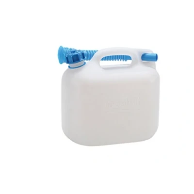 Abbildung von hünersdorff 816100 Wasserkanister ECO mit Auslaufrohr und unverlierbarer Deckelverschraubung, 6 Liter, Made in Germany