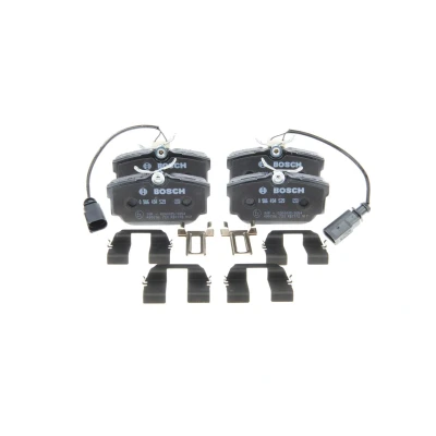 Abbildung von BOSCH 0 986 494 529 Bremsbelagsatz Low Metallic mit integriertem Verschleißsensor Anti Quietsch Blech, Montageanleitung