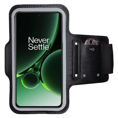 Abbildung von CoverKingz Sportarmband für OnePlus Nord 3 Armtasche mit Schlüsselfach Oberarm Halterung Sport Laufarmband Handy Armband Schwarz