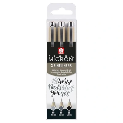 Abbildung von Sakura Pigma micron 05 fineliner set Black &amp; Gray 3pcs