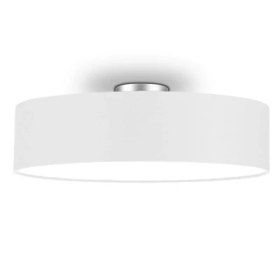 Abbildung von meineWunschleuchte Deckenleuchte, ohne Leuchtmittel, Groß e Lampe über n Esstisch Lampenschirm Stoff lampe, Weiß, Ø60cm