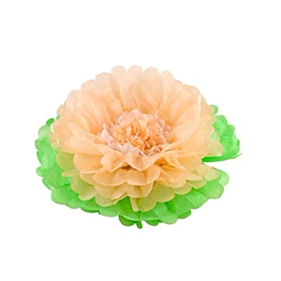 Abbildung von Creativery 1 Papier Pompon Blume 35cm 2 farbig (apricot 714) // Deko Hängedeko Raumdeko Hochzeit Party Geburtstag