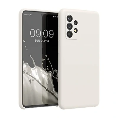 Abbildung von kwmobile Hülle kompatibel mit Samsung Galaxy A52 / 5G A52s Silikon Handy Case Handyhülle weiche Oberfläche kabelloses Laden Moon Glow