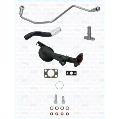 Abbildung von AJUSA OPK00020 Montagesatz, Lader mit Dichtungen Montageanleitung CITROËN: C3 I Schrägheck, Berlingo II, C5 III Kombi, PEUGEOT: 308 Schrägheck