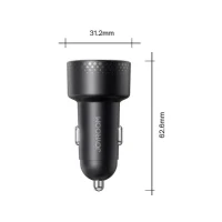 Abbildung von JOYROOM Autoladegerät 2x USB C 70W mit LED Anzeige Schwarz Smartphone Ladegerät