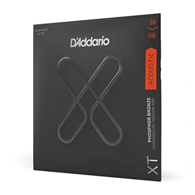 Abbildung von D&#039;Addario Gitarrensaiten Westerngitarre Akustikgitarre Coated Acoustic Guitar Strings XTAPB1656, XT Phosphorbronze Akustiksaite, Medium, Resonatorgitarre, 16 56