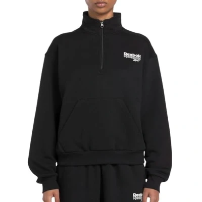 Abbildung von Reebok Identity Quarterzip Sweatshirt, Damen, Größe: Medium, Black