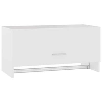 Abbildung von vidaXL Kleiderschrank Kleiderstange Wandgarderobe Schlafzimmer Hängeschrank Wandschrank Garderobenschrank Garderobe Weiß 70x32,5x35cm Holzwerkstoff
