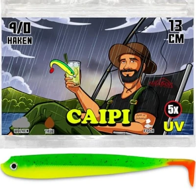 Abbildung von Paradox Fishing 5 STK. Caipi Zandergummifische 13cm Zanderköder Gummifisch Zander Köder Gummifische Set