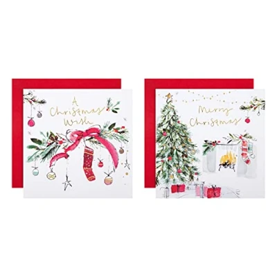 Abbildung von Hallmark Weihnachtskarten für Wohltätigkeitsorganisationen, traditionelle Wunschdesigns, 16 Stück
