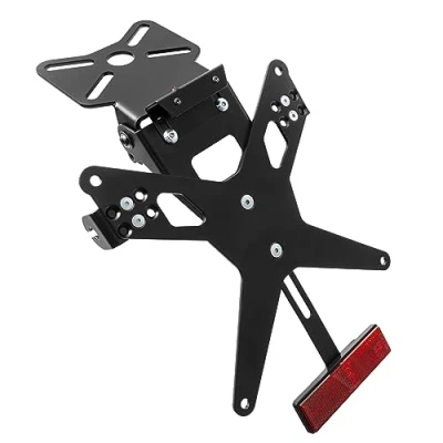 Abbildung von Zieger X Line Kennzeichenhalter 10006656 Universal Motorrad Kennzeichenträger Nummernschild Halter/Halteplatte Heck Umbau Streetfighter Typ8 (inkl. Kennzeichenbeleuchtung und Rückstrahler)