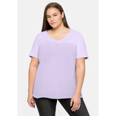 Abbildung von Sheego T Shirt &quot;Große Größen&quot;, im Materialmix, in A Linie