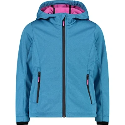 Abbildung von CMP Melange Softshelljacke für Kinder mit fester Kapuze, Türkis Mel., 164