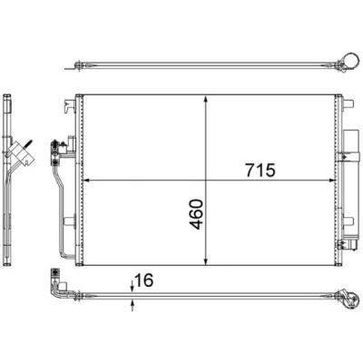 Abbildung von MAHLE ORIGINAL AC 553 001S Klimakondensator mit Trockner 715 MERCEDES BENZ: Sprinter 3.5 T Kastenwagen, Kastenwagen