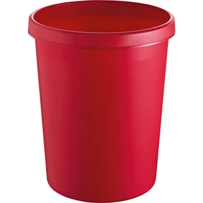 Abbildung von helit H6106225 Papierkorb „the german“ 45 Liter, rot, mit umlaufendem Griffrand, aus Kunststoff, 1 Stück