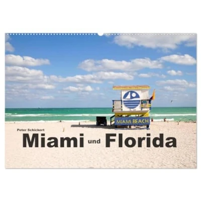 Abbildung von Miami und Florida (Wandkalender 2025 DIN A2 quer), CALVENDO Monatskalender