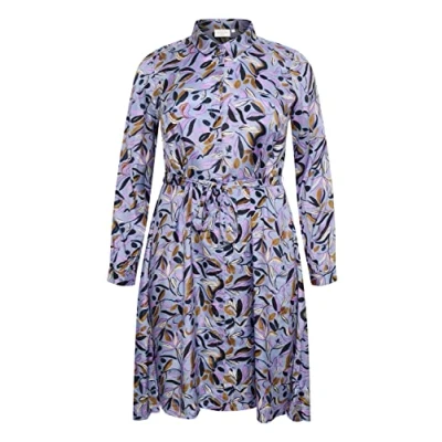 Abbildung von KAFFE CURVE Kleid KCfina Blue Painted Leafs 44