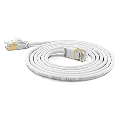 Abbildung von wantecWire Extra dünnes Patchkabel CAT.7 Kabel, CAT.6 Stecker SSTP geschirmt, Länge 0.5 m, weiß