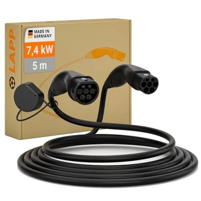 Abbildung von Lapp Mobility Helix Typ 2 Ladekabel 7,4 kW/Selbstaufrollend / 32 A 1 Phasig/E Auto Ladekabel/Mode 3 5m