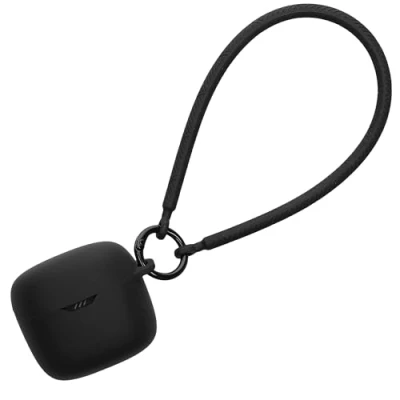 Abbildung von kwmobile Hülle kompatibel mit JBL Tune Flex Kopfhörer Silikon Schutzhülle Etui Case Cover Handschlaufe Schwarz