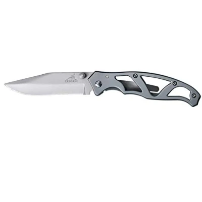 Abbildung von Gerber Taschenklappmesser mit glatter Klinge und Taschenclip, Klingenlänge: 7,6 cm, Paraframe I Folding Clip Knife, Edelstahl, 31 003626