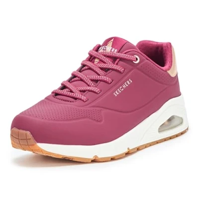 Abbildung von Skechers Damen UNO Shimmer Away Sneaker, Burgunder, 38 EU Weit