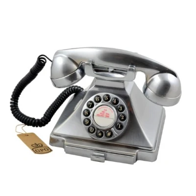 Abbildung von GPO 1929 S Classic Carrington Retro Drucktasten Telefon 20er Jahre Design mit ausziehbarer Schublade Chrom