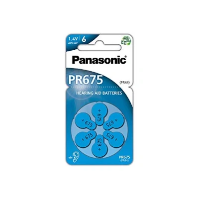 Abbildung von Panasonic PR675 Zink Luft Batterien für Hörgeräte, Typ 675, 1.4V, Hörgerätbatterien, 6 Stück, blau