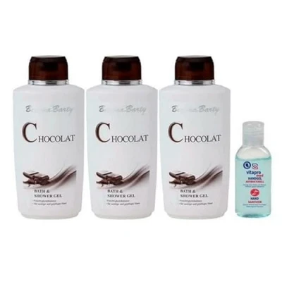Abbildung von Bettina Barty Chocolat Bath &amp; Shower Gel 3x500 ml inklusive Gratis Vitapro Antibakteriell Handgel 50