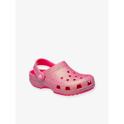Abbildung von Crocs Classic Iridescent Glitter Pantolette flach für Kinder, Größe: 28/29, Dragon fruit Schuhe