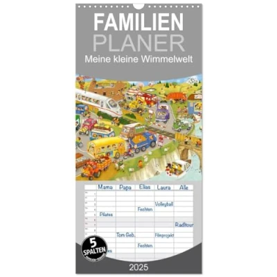 Abbildung von Familienplaner 2025 Meine kleine Wimmelwelt mit 5 Spalten (Wandkalender, 21 cm x 45 cm), CALVENDO