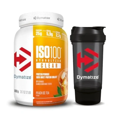 Abbildung von Dymatize ISO 100 Hydrolyzed Clear Whey Protein Bundle Peach Ice Tea 1x900g mit