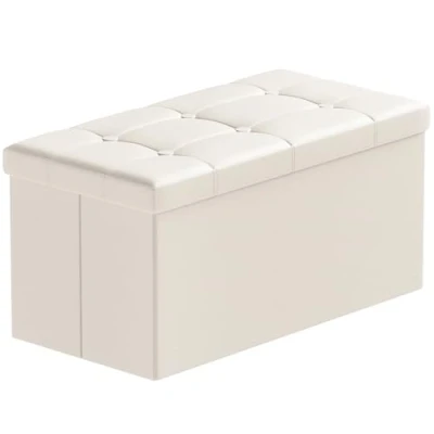 Abbildung von BRIAN &amp; DANY Sitzbank mit Stauraum, Faltbar Sitztruhe Sitzhocker Deckel, ​Beige, 76 x 38 38cm
