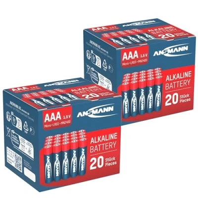 Abbildung von ANSMANN Alkaline Batterie Micro AAA / LR03 1.5V Longlife Alkalibatterie Sparpaket in einer praktischen Vorratsbox 40 Stück