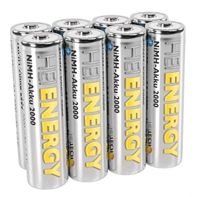 Abbildung von HEITECH AA Akku Mignon 2000 mAh 1.2V NiMH TÜV geprüft 8 Stück Wiederaufladbare Batterien mit geringer Selbstentladung Akkus für Geräte hohem Stromverbrauch