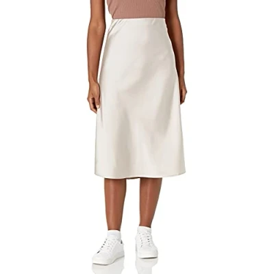 Abbildung von The Drop Damen Maya Rock, seidiger Slip Skirt Stil, Silber, L