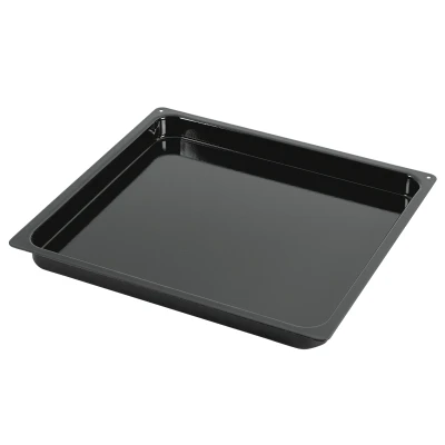 Abbildung von Original Kaiser Inspiration Kuchen / Backblech rechteckig 39,5 x 36,5 3 cm, Kuchenblech antihaftbeschichtet, schnittfester Emaille Boden, hoher Rand, Schwarz